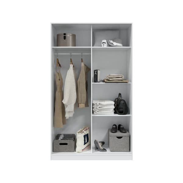 Ralix White Sliding Wardrobe - 2 Door, 120cm