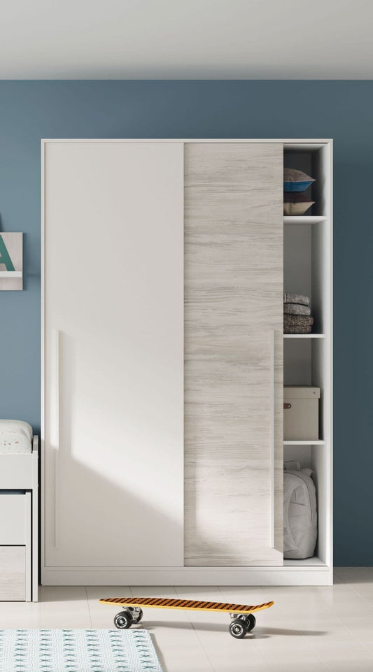 Ralix White Sliding Wardrobe - 2 Door, 120cm