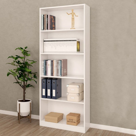 Ilum White Bookcase - Large Storage Shelf