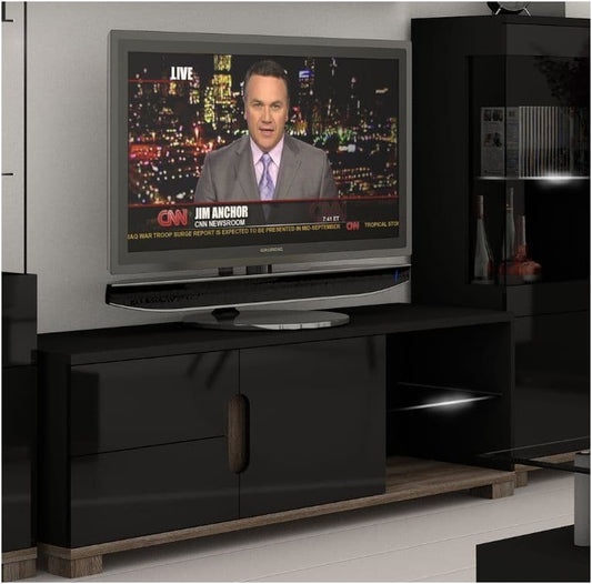 Ulor Black Gloss TV Unit - Modern Design