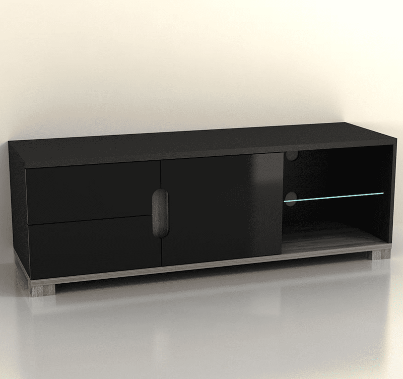 Ulor Black Gloss TV Unit - Modern Design