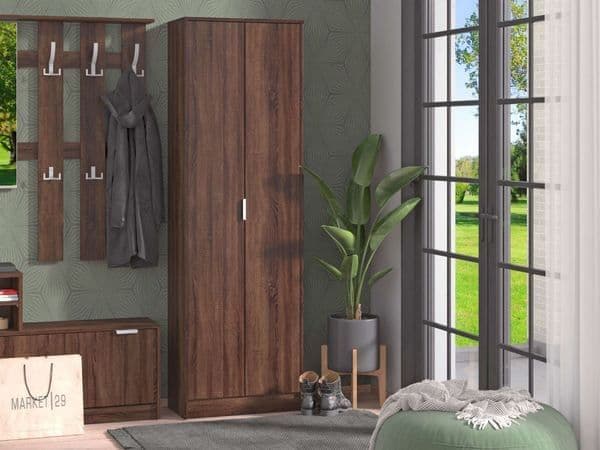 Lorum Dark Brown Utility Cupboard - 2 Door