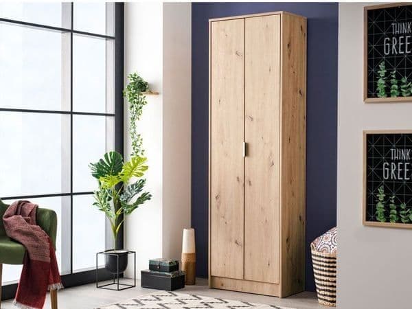 Ralen Oak Shoe Cupboard - Tall Storage