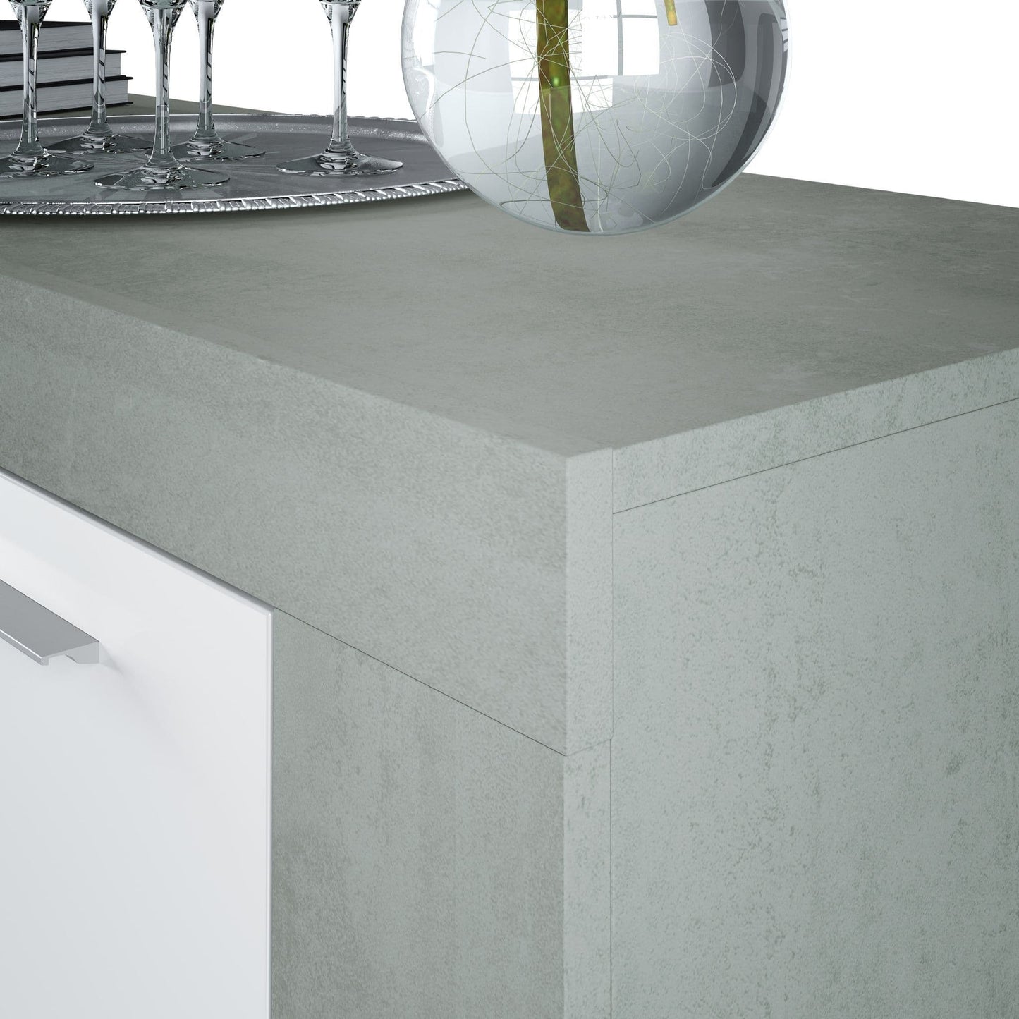 Torir White & Grey Sideboard - Gloss Finish