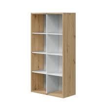 Wenion White & Oak Bookshelf - Short Storage