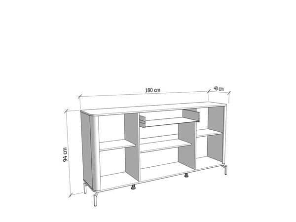 Kelar Cashmere & Oak Sideboard - 4 Door, 180cm