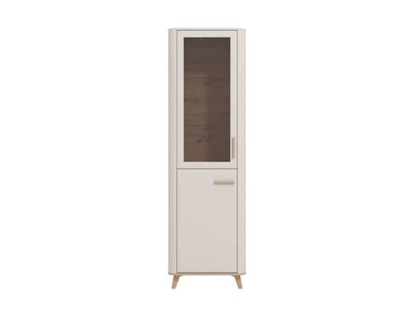Belen Cashmere & Oak Display Cabinet - Tall Slim