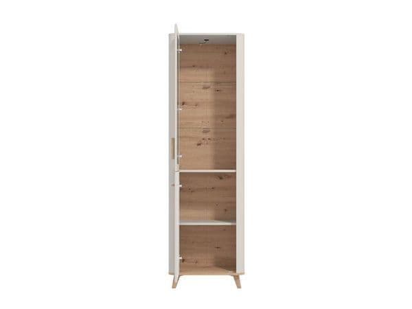 Belen Cashmere & Oak Display Cabinet - Tall Slim