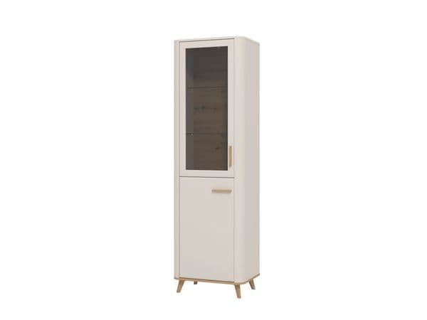 Belen Cashmere & Oak Display Cabinet - Tall Slim