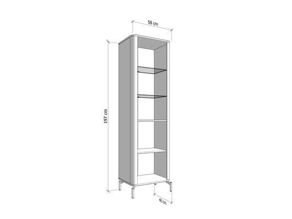 Belen Cashmere & Oak Display Cabinet - Tall Slim