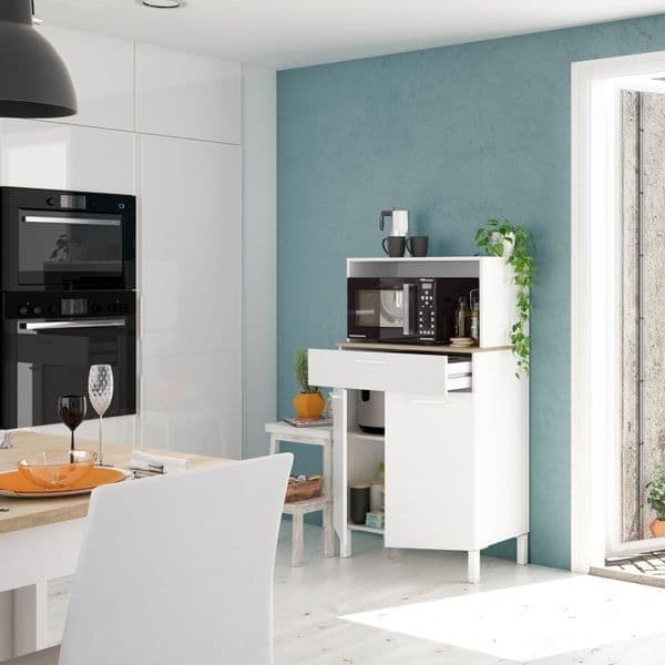 Lorel White & Oak Kitchen Cupboard - 2 Door