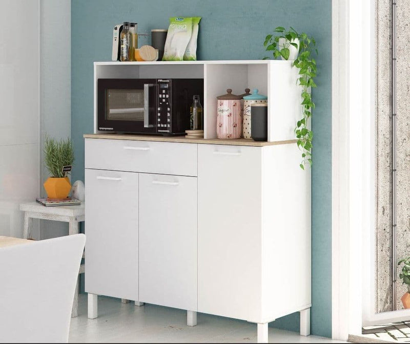 Peris White & Oak Kitchen Cupboard - 3 Door