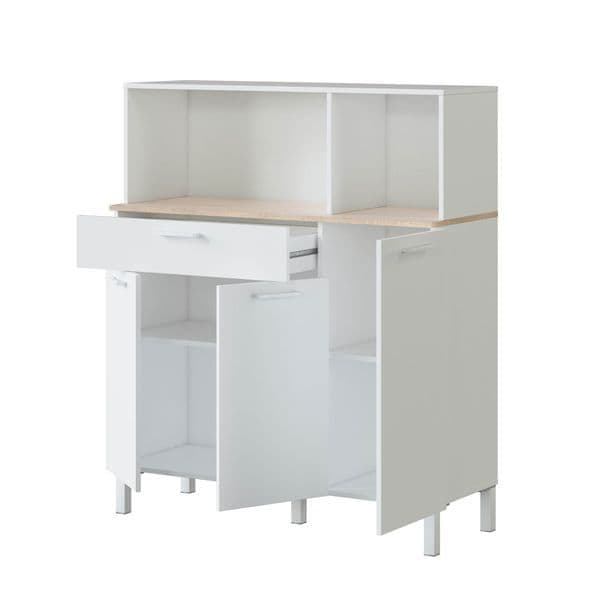 Peris White & Oak Kitchen Cupboard - 3 Door