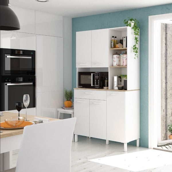 Ralis White & Oak Kitchen Cupboard - 5 Door