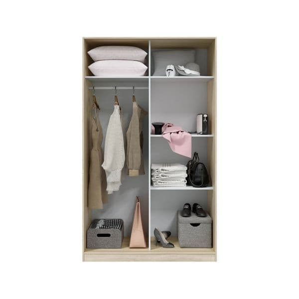 Elil White Sliding Wardrobe - 2 Door, 120cm