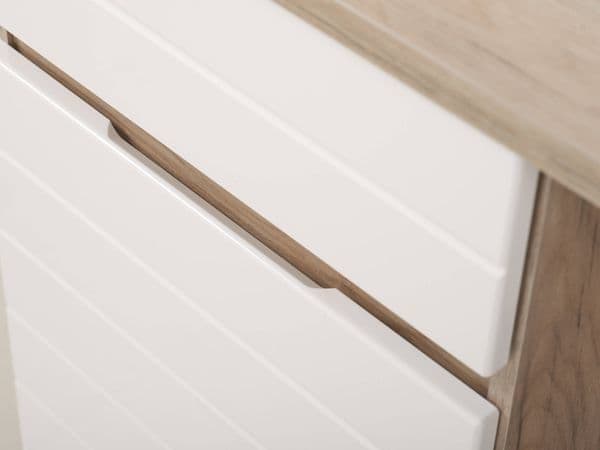 Daras Oak & White Desk - Gloss Finish