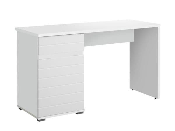 Perir White Gloss Desk - With Drawers