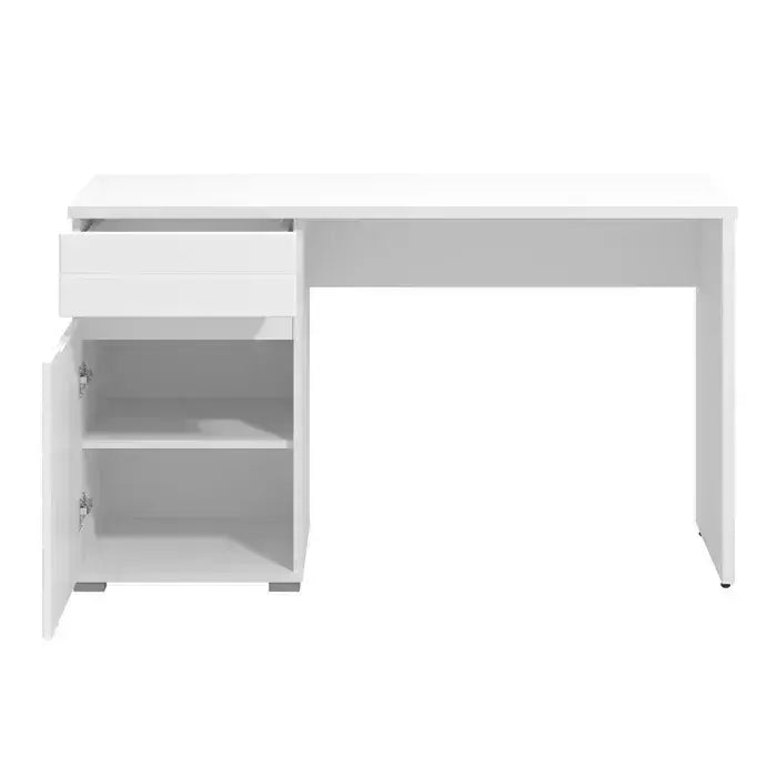 Perir White Gloss Desk - With Drawers