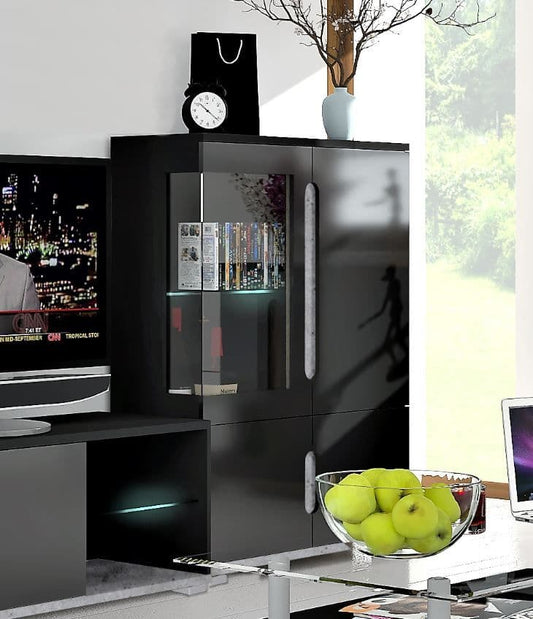 Yelir Black & Grey Display Cabinet - Low Profile
