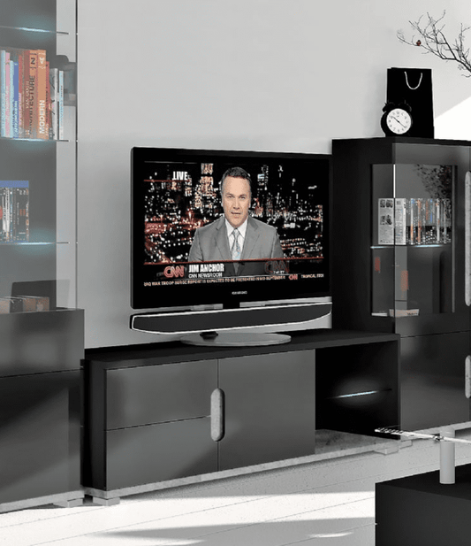 Perus Black & Grey TV Unit - High Gloss