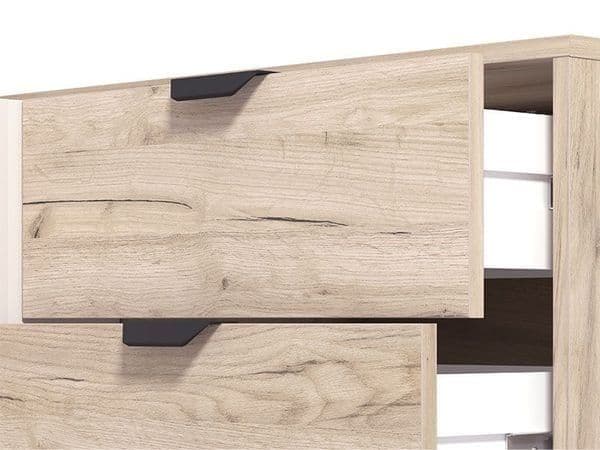 Yelion Grey Oak Sideboard - Slatted Design