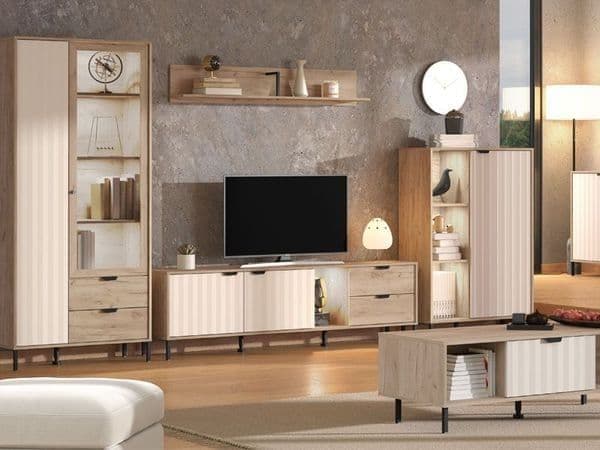 Kelin Grey Oak Sideboard - Short Slatted