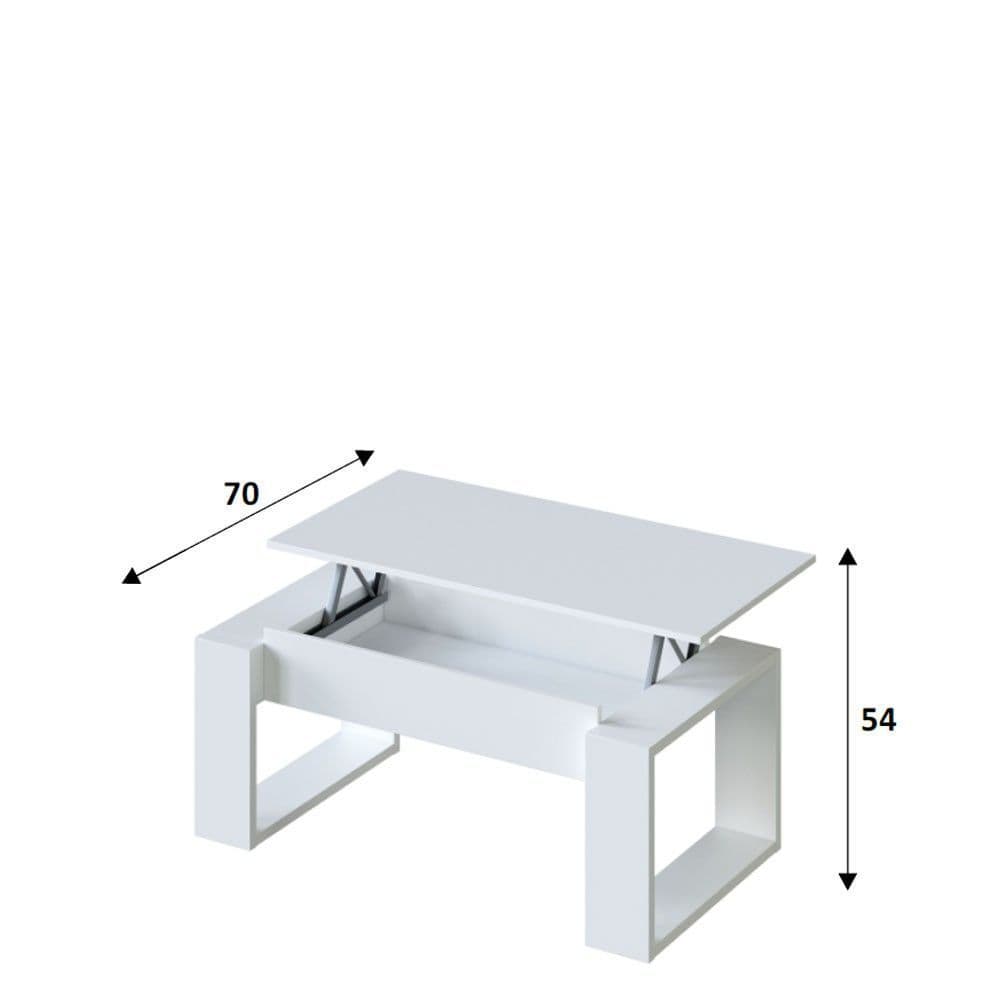 Belum White Coffee Table - Lift-Up Storage