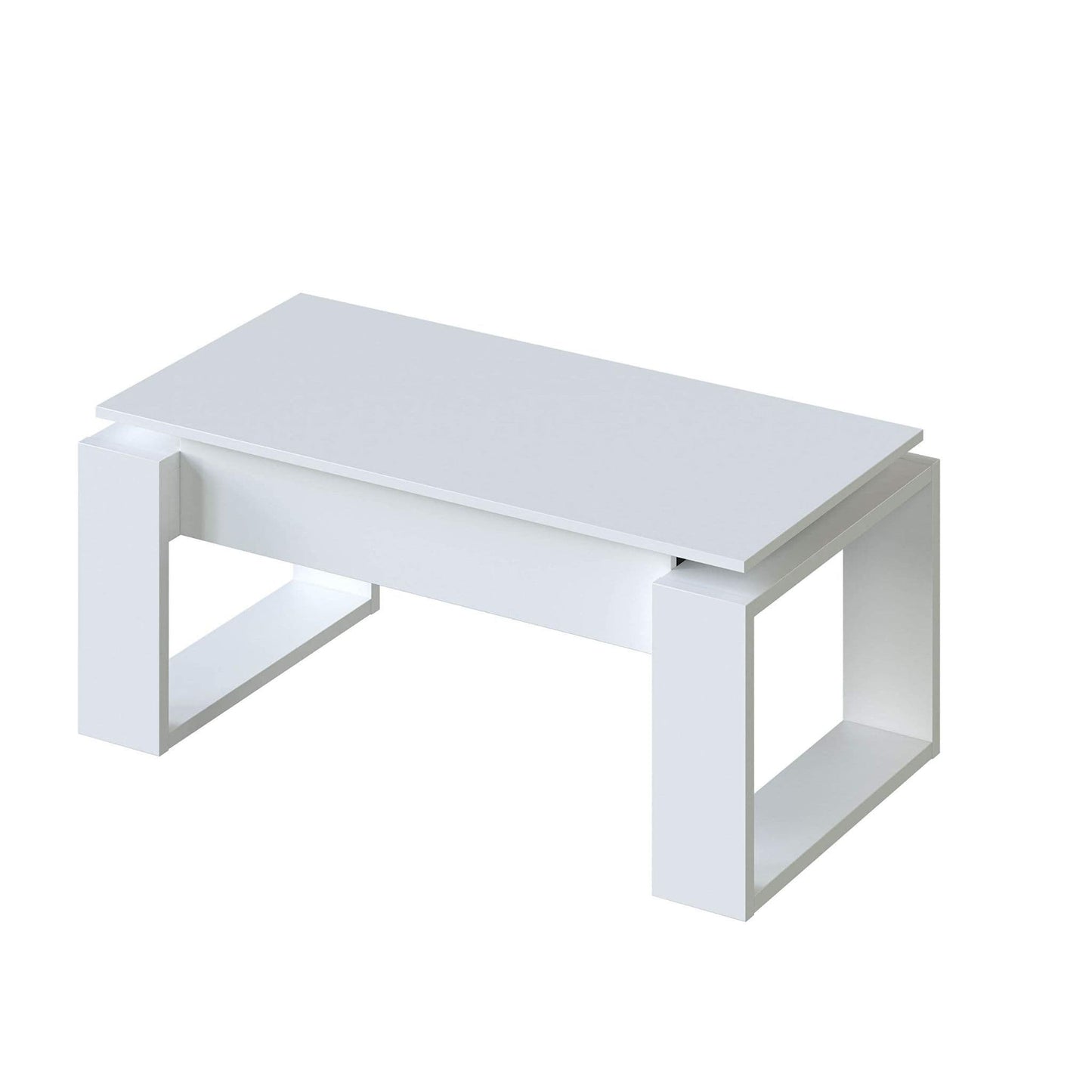 Belum White Coffee Table - Lift-Up Storage