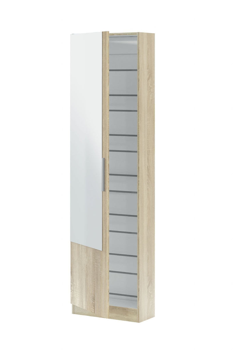 Kelor Oak Shoe Cabinet - Mirrored Door