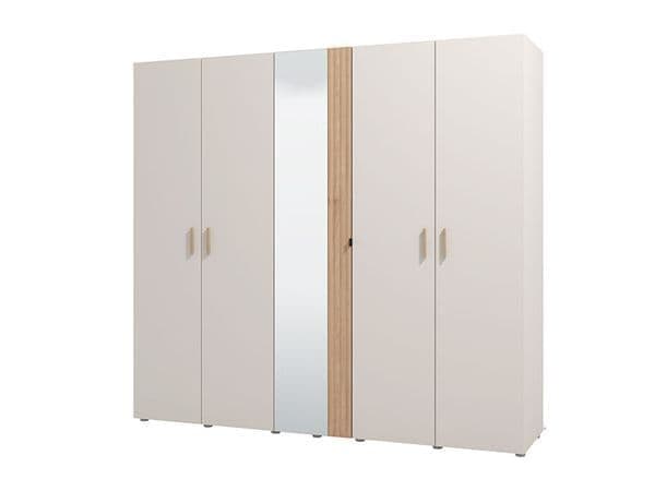 Kelion Cashmere & Oak Wardrobe - 5 Door, Mirrored