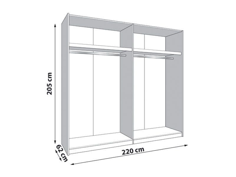 Jaros Cashmere & Oak Sliding Wardrobe - 220cm