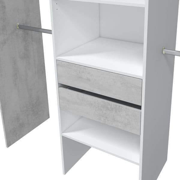 Darar Grey & White Open Wardrobe - Large