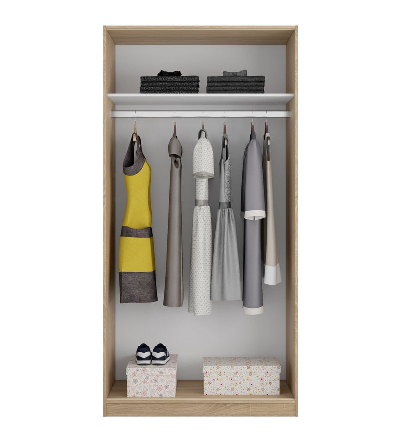 Peril Oak Sliding Wardrobe - 2 Door, Narrow