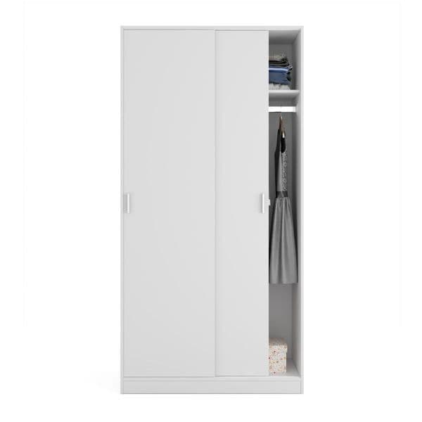 Raleth White Sliding Wardrobe - 2 Door, Narrow