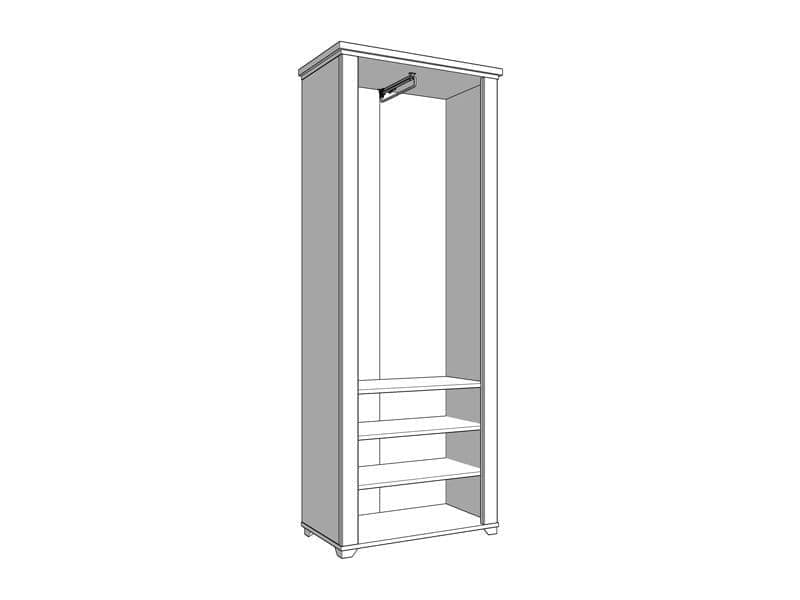 Wenal Grey & Oak Slim Wardrobe - Mirrored