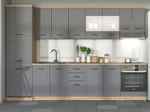 Maril Graphite Grey Kitchen Unit - 200cm