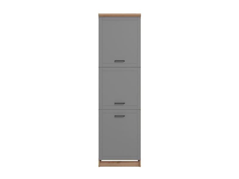 Vorur Grey & Oak Larder Unit - 3 Door, 60cm