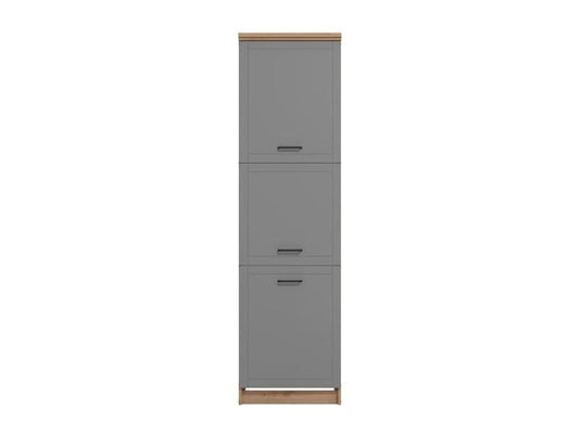 Vorur Grey & Oak Larder Unit - 3 Door, 60cm