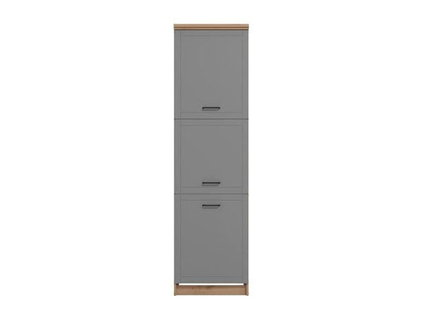 Vorur Grey & Oak Larder Unit - 3 Door, 60cm