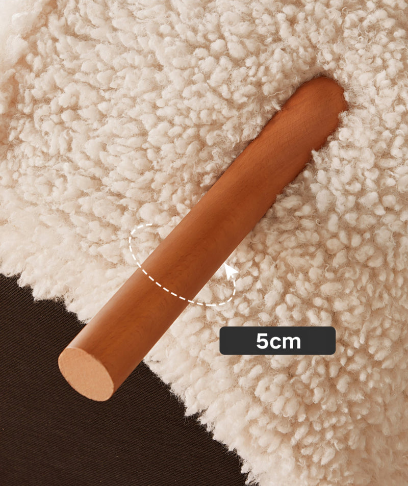 Fitz Lounge Chair, Long Hair, White Boucle