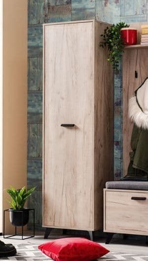 Daris Oak Slim Wardrobe - Space-Saving