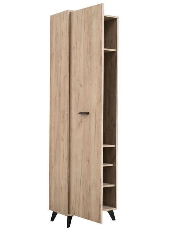 Daris Oak Slim Wardrobe - Space-Saving
