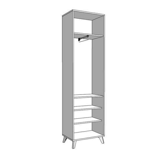 Daris Oak Slim Wardrobe - Space-Saving