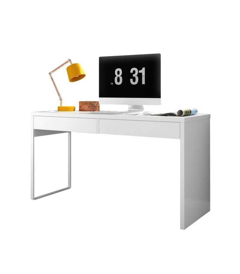 Jarin White Gloss Desk - With Drawers