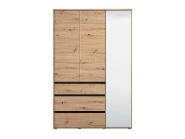 Marix Oak Mirrored Wardrobe - 3 Door, 3 Drawer