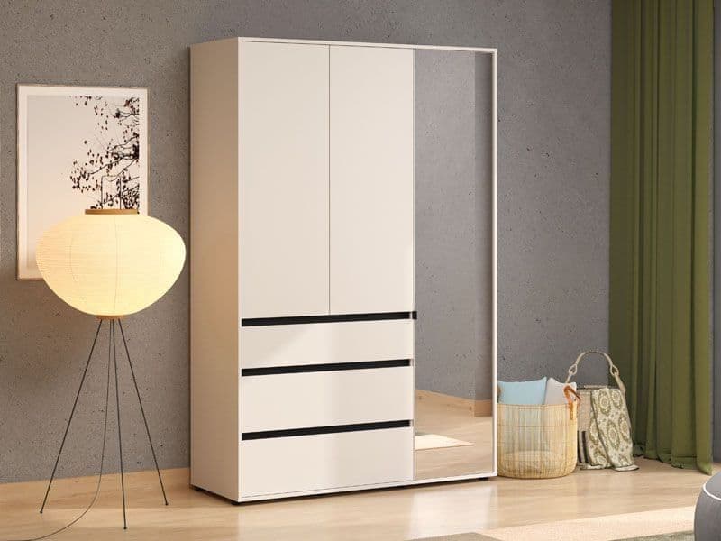 Daral Cashmere Mirrored Wardrobe - 3 Door