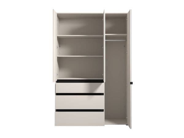 Daral Cashmere Mirrored Wardrobe - 3 Door