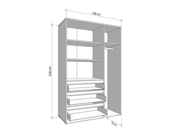Daral Cashmere Mirrored Wardrobe - 3 Door