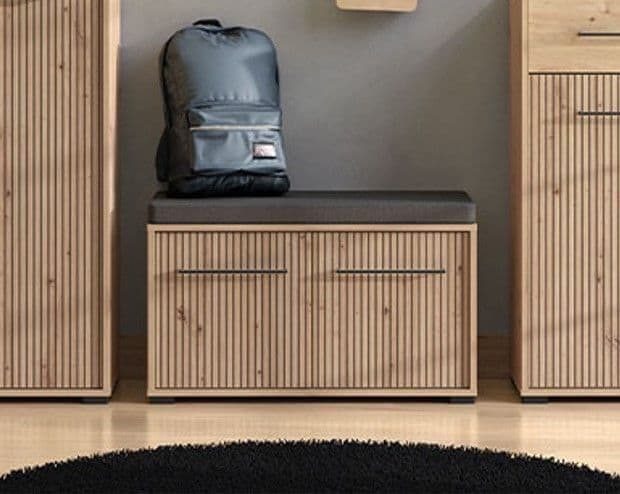 Alal Oak Hallway Bench - Storage Seat