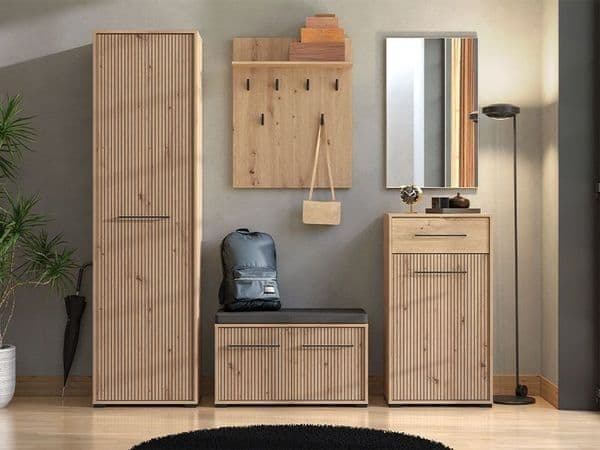 Alal Oak Hallway Bench - Storage Seat